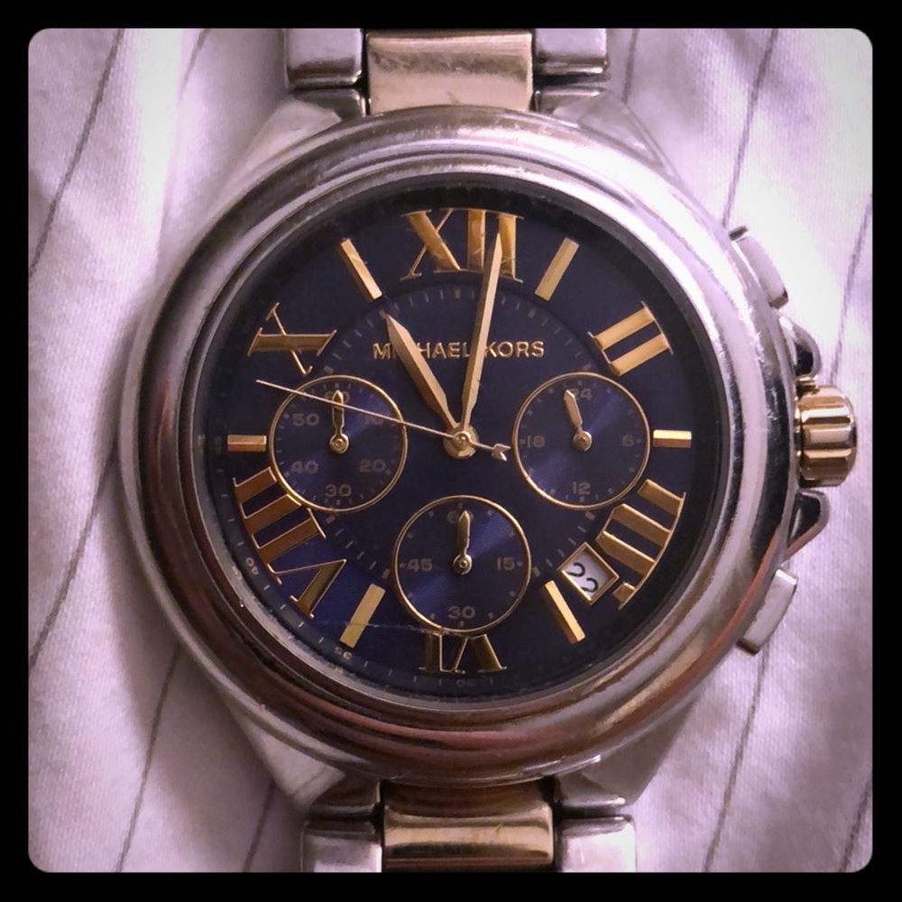 Michael Kors Navy Face Two-Tone Watch